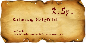 Kalocsay Szigfrid névjegykártya